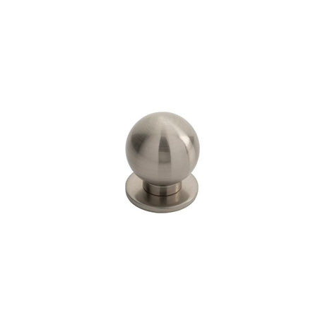 This is an image of a FTD - Stainless Steel Spherical Knob 30mm - Satin Nickel that is availble to order from T.H Wiggans Architectural Ironmongery in Kendal in Kendal.