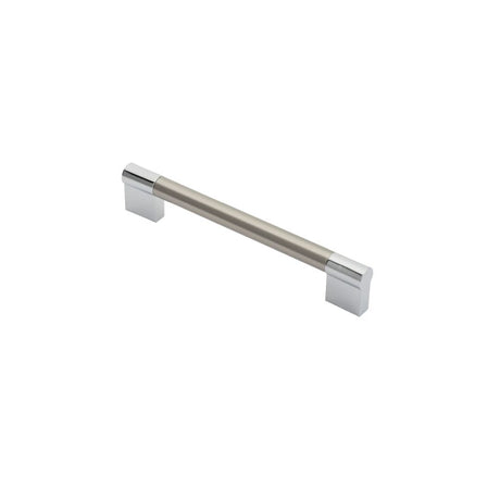 This is an image of a FTD - Keyhole Handle 160mm - Satin Nickel/Polished Chrome that is availble to order from T.H Wiggans Architectural Ironmongery in Kendal in Kendal.