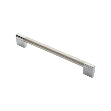 This is an image of a FTD - Keyhole Handle 192mm - Satin Nickel/Polished Chrome that is availble to order from T.H Wiggans Architectural Ironmongery in Kendal in Kendal.