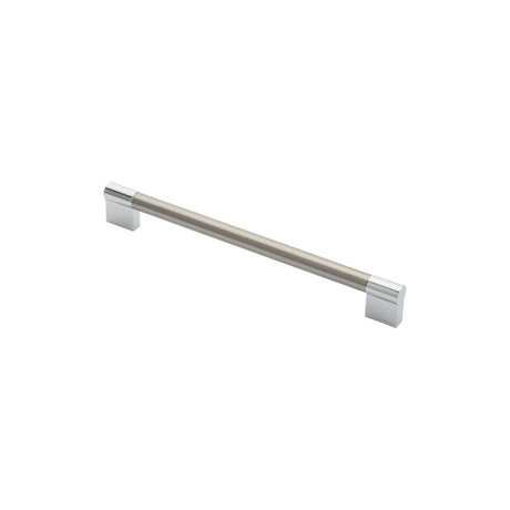 This is an image of a FTD - Keyhole Handle 224mm - Satin Nickel/Polished Chrome that is availble to order from T.H Wiggans Architectural Ironmongery in Kendal in Kendal.