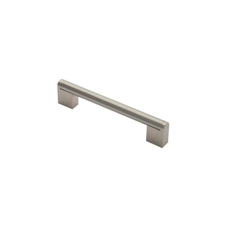 This is an image of a FTD - Bar Handle 128mm - Satin Nickel/Stainless Steel that is availble to order from T.H Wiggans Architectural Ironmongery in Kendal in Kendal.