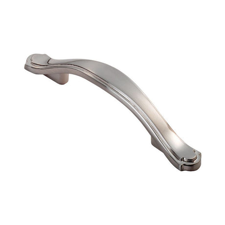 This is an image of a FTD - Stepped Edge Bow Handle - Satin Nickel that is availble to order from T.H Wiggans Architectural Ironmongery in Kendal in Kendal.