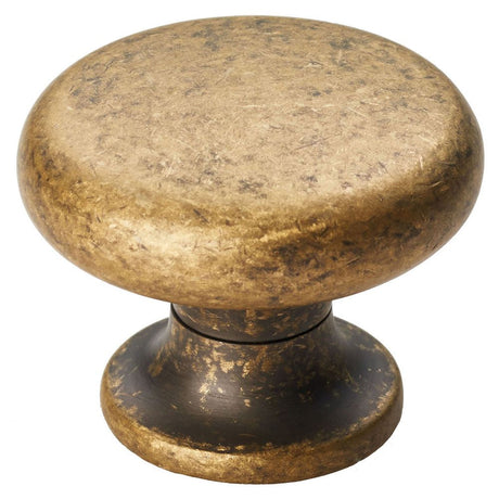 This is an image of a FTD - Temperance Knob 35mm - Antique Brass that is availble to order from T.H Wiggans Architectural Ironmongery in Kendal in Kendal.