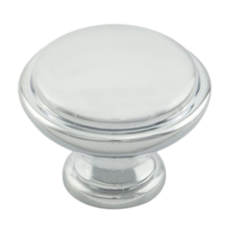 This is an image of a FTD - Shaker Style Knob 35mm - Polished Chrome that is availble to order from T.H Wiggans Architectural Ironmongery in Kendal in Kendal.