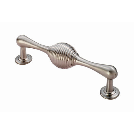 This is an image of a FTD - Reeded Handle - Satin Nickel that is availble to order from T.H Wiggans Architectural Ironmongery in Kendal in Kendal.