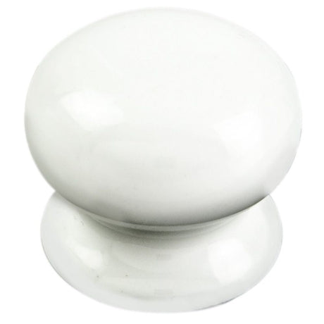This is an image of a FTD - Porcelain Knob 30mm - Porcelain White that is availble to order from T.H Wiggans Architectural Ironmongery in Kendal in Kendal.
