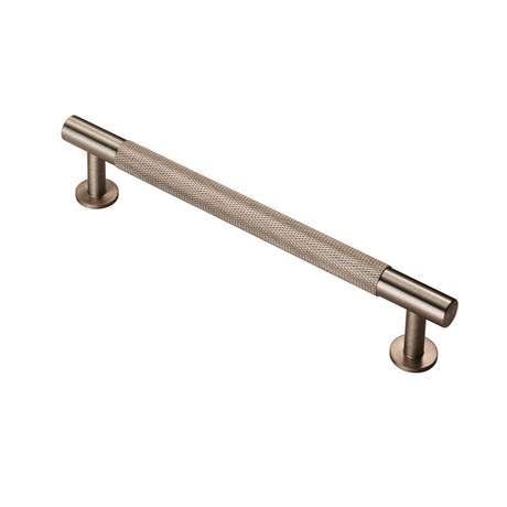 This is an image of a FTD - Knurled Pull Handle 160mm c/c - Satin Nickel that is availble to order from T.H Wiggans Architectural Ironmongery in Kendal in Kendal.