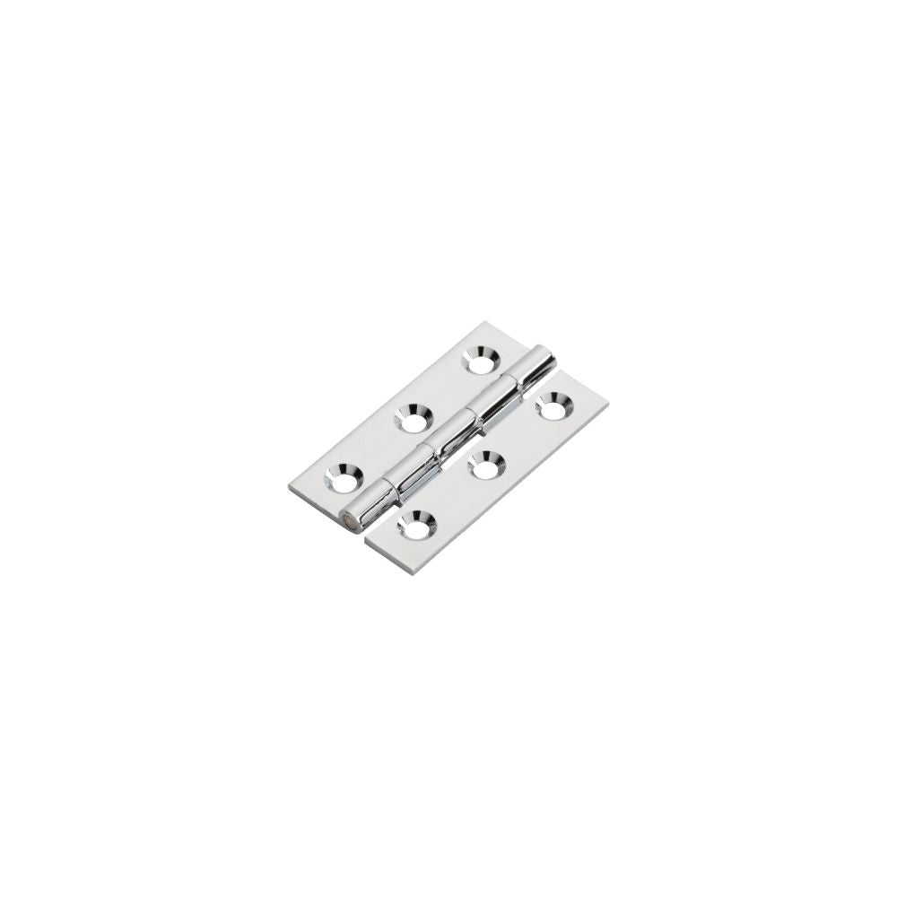 This is an image of a FTD - 50 x 28mm Cabinet Hinge - Polished Chrome that is availble to order from T.H Wiggans Architectural Ironmongery in in Kendal.