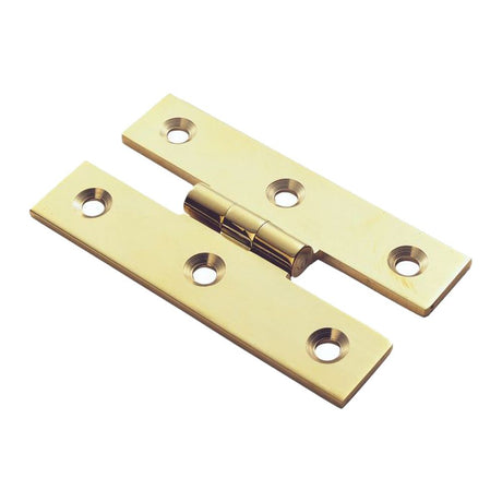 This is an image of a FTD - H Pattern Hinge - Polished Brass that is availble to order from T.H Wiggans Architectural Ironmongery in in Kendal.