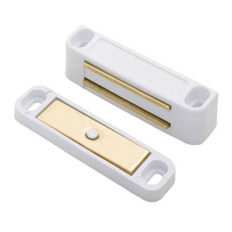 This is an image of a FTD - Deluxe Nylon Magnetic Catch - Nylon White that is availble to order from T.H Wiggans Architectural Ironmongery in Kendal in Kendal.