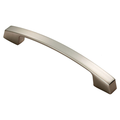 This is an image of a FTD - Bridge Handle 128mm - Satin Nickel that is availble to order from T.H Wiggans Architectural Ironmongery in Kendal in Kendal.