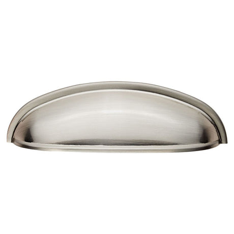 This is an image of a FTD - Modern Shaker Cup Pull 96mm - Satin Nickel that is availble to order from T.H Wiggans Architectural Ironmongery in Kendal in Kendal.