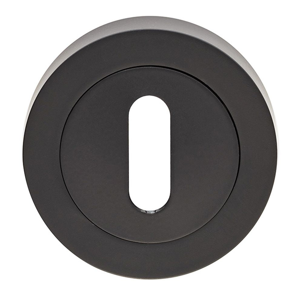 This is an image of Carlisle Brass - Standard profile Escutcheon - Matt Black available to order from T.H Wiggans Architectural Ironmongery in Kendal, quick delivery and discounted prices.