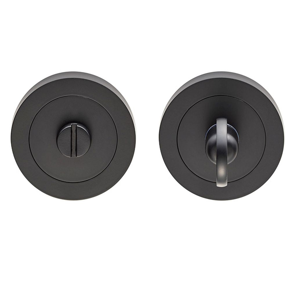 This is an image of Carlisle Brass - Thumb turn & Release - Matt Black available to order from T.H Wiggans Architectural Ironmongery in Kendal, quick delivery and discounted prices.