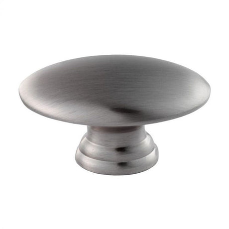 This is an image of a FTD - Oval Knob - Satin Nickel that is availble to order from T.H Wiggans Architectural Ironmongery in Kendal in Kendal.