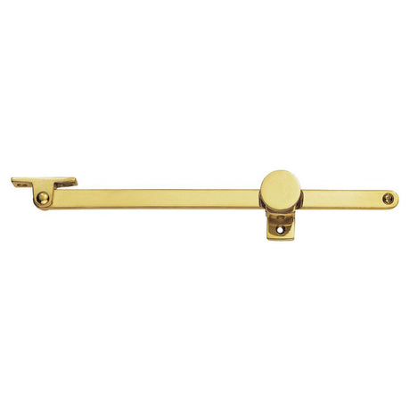 This is an image of a Carlisle Brass - Screw Down Pattern Casement Stay - Polished Brass that is availble to order from T.H Wiggans Architectural Ironmongery in Kendal in Kendal.