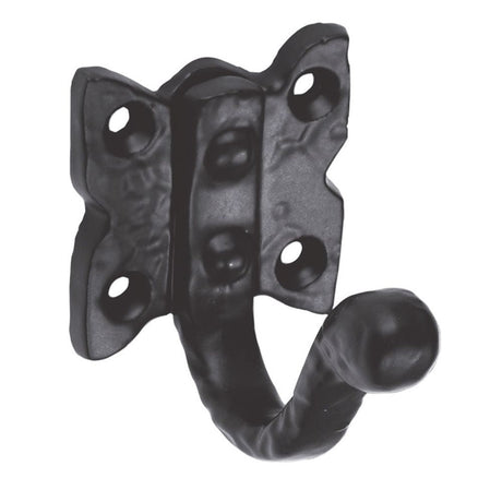 This is an image of a Ludlow - Single Wardrobe Hook - Black Antique that is availble to order from T.H Wiggans Architectural Ironmongery in Kendal in Kendal.