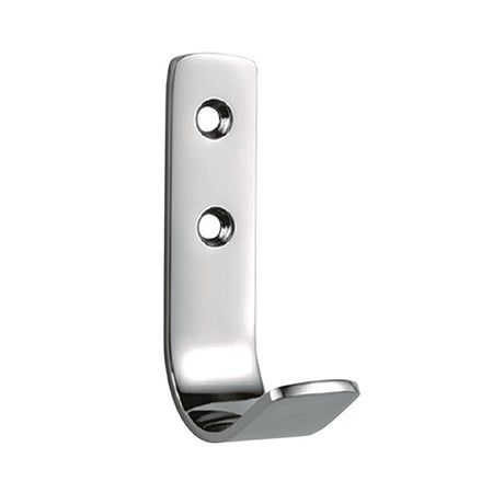 This is an image of a Eurospec - Flat Coat Hook - Satin Stainless Steel that is availble to order from T.H Wiggans Architectural Ironmongery in Kendal in Kendal.