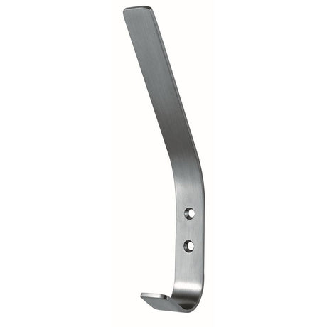 This is an image of a Eurospec - Hat and Coat Hook - Satin Stainless Steel that is availble to order from T.H Wiggans Architectural Ironmongery in Kendal in Kendal.