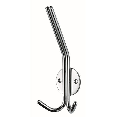 This is an image of a Eurospec - Hat and Coat Hook - Bright Stainless Steel that is availble to order from T.H Wiggans Architectural Ironmongery in Kendal in Kendal.