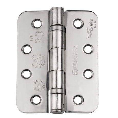 This is an image of a Eurospec - Enduro Grade 13 Ball Bearing Hinge Radius - Satin Stainless Steel that is availble to order from T.H Wiggans Architectural Ironmongery in in Kendal.