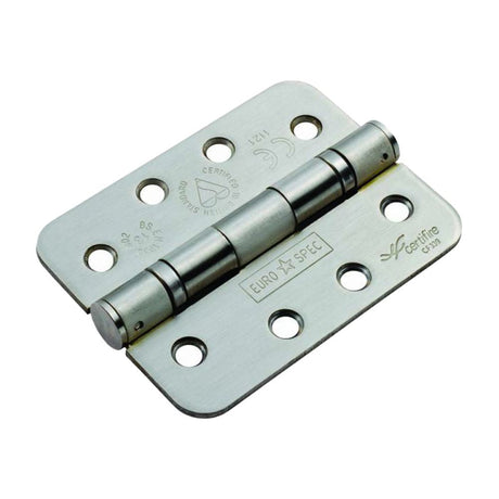 This is an image of a Eurospec - Enduro Grade 13 Ball Bearing Hinge Radius - Satin Stainless Steel that is availble to order from T.H Wiggans Architectural Ironmongery in in Kendal.
