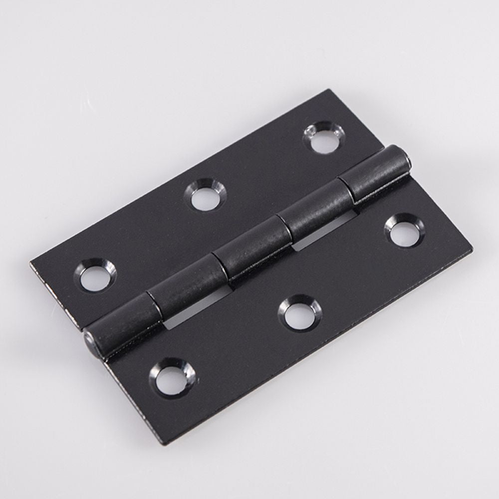 This is an image of a Carlisle Brass - 75 x 50mm Fixed Pin Hinge - Powder Coat Black that is availble to order from T.H Wiggans Architectural Ironmongery in in Kendal.