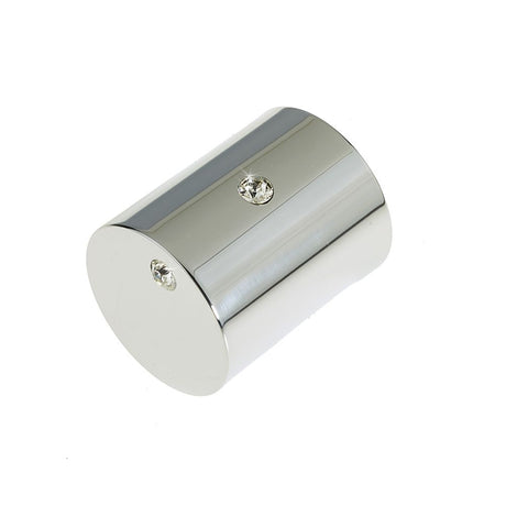 This is an image of Frelan - Cylindrical Crystal Mortice Knobs - Polished Chrome available to order from T.H Wiggans Architectural Ironmongery in Kendal, quick delivery and discounted prices.