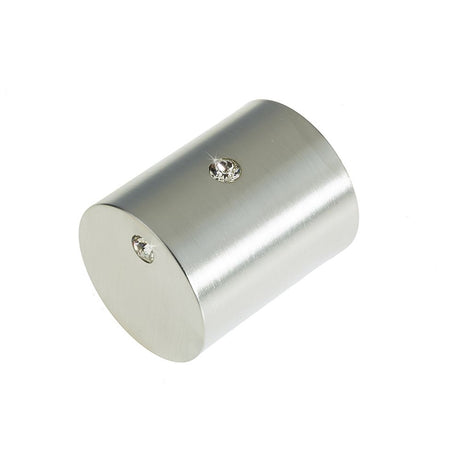 This is an image of Frelan - Cylindrical Crystal Mortice Knobs - Satin Chrome available to order from T.H Wiggans Architectural Ironmongery in Kendal, quick delivery and discounted prices.