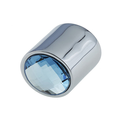 This is an image of a Frelan - 23mm Dia. Crystal Cabinet Knob - Polished Chrome that is availble to order from T.H Wiggans Architectural Ironmongery in Kendal in Kendal.