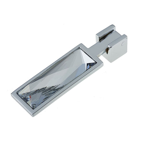 This is an image of a Frelan - Crystal Cabinet Drop Handle - Polished Chrome that is availble to order from T.H Wiggans Architectural Ironmongery in Kendal in Kendal.