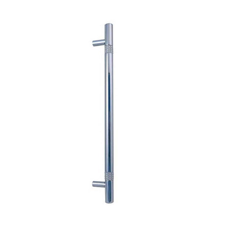 This is an image of a Frelan - Crystal Round Bar 210mm Cabinet Handle - Polished Chrome that is availble to order from T.H Wiggans Architectural Ironmongery in Kendal in Kendal.