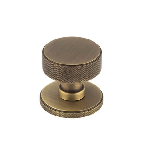 This is an image of Burlington - Antique Brass Westbourne Knurled Mortice Door Knob available to order from T.H Wiggans Architectural Ironmongery in Kendal, quick delivery and discounted prices.