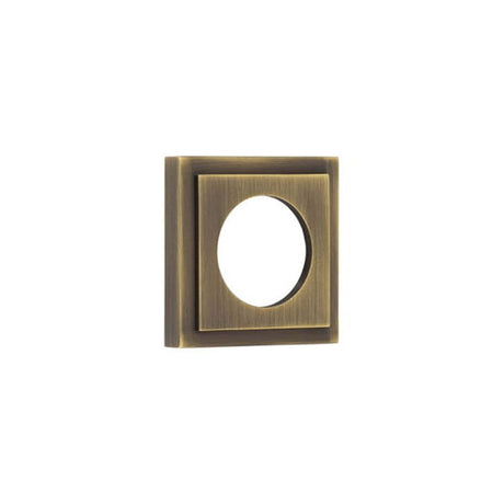 This is an image of Burlington - 52x52mm AB stepped square outer rose for levers and t&r available to order from T.H Wiggans Architectural Ironmongery in Kendal, quick delivery and discounted prices.