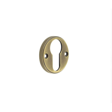 This is an image of Burlington - 40mm AB Westbourne euro escutcheon (face fix) available to order from T.H Wiggans Architectural Ironmongery in Kendal, quick delivery and discounted prices.