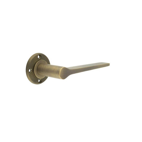 This is an image of Burlington - Knightsbridge lever on rose - Antique Brass available to order from T.H Wiggans Architectural Ironmongery in Kendal, quick delivery and discounted prices.