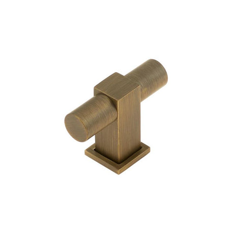 This is an image of a Burlington - Westminster T Bar Cupboard Knob Knob - Antique Brass that is availble to order from T.H Wiggans Architectural Ironmongery in Kendal in Kendal.