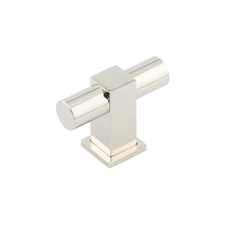 This is an image of a Burlington - Westminster T Bar Cupboard Knob Knob - Polished Nickel that is availble to order from T.H Wiggans Architectural Ironmongery in Kendal in Kendal.