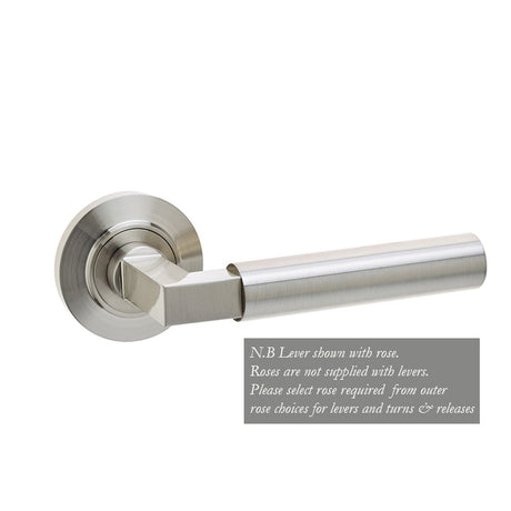 This is an image of Burlington - Westminster lever on rose - Satin Nickel available to order from T.H Wiggans Architectural Ironmongery in Kendal, quick delivery and discounted prices.