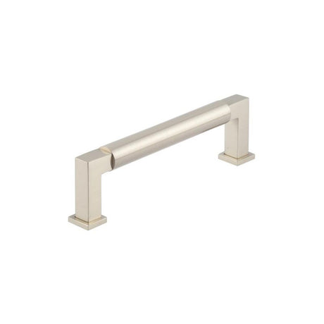 This is an image of a Burlington - Westminster Cabinet Handle 128mm CTC - Satin Nickel that is availble to order from T.H Wiggans Architectural Ironmongery in Kendal in Kendal.