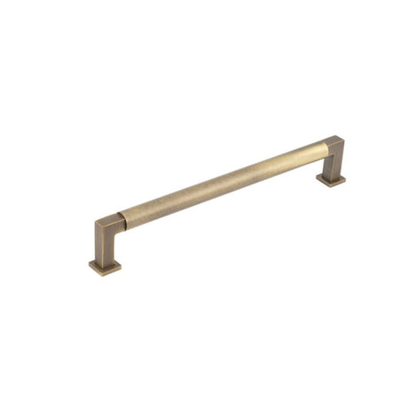 This is an image of a Burlington - Westminster Cabinet Handle 224mm CTC- Antique Brass that is availble to order from T.H Wiggans Architectural Ironmongery in Kendal in Kendal.