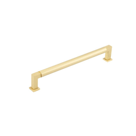 This is an image of a Burlington - Westminster Cabinet Handle 224mm CTC - Satin Brass that is availble to order from T.H Wiggans Architectural Ironmongery in Kendal in Kendal.