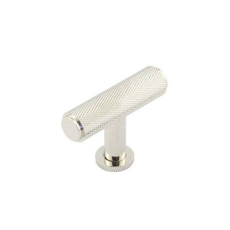 This is an image of a Burlington - Piccadilly T Bar Cupboard Knob Knob - Polished Nickel that is availble to order from T.H Wiggans Architectural Ironmongery in Kendal in Kendal.