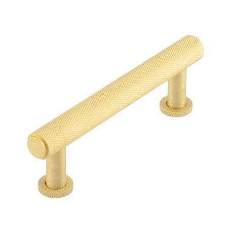 This is an image of a Burlington - Piccadilly Cabinet Handle 96mm CTC - Satin Brass that is availble to order from T.H Wiggans Architectural Ironmongery in Kendal in Kendal.