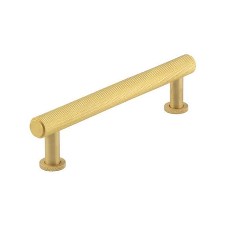This is an image of a Burlington - Piccadilly Cabinet Handle 128mm CTC - Satin Brass that is availble to order from T.H Wiggans Architectural Ironmongery in Kendal in Kendal.