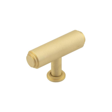 This is an image of a Burlington - Belgrave T Bar Cupboard Knob Knob - Satin Brass that is availble to order from T.H Wiggans Architectural Ironmongery in Kendal in Kendal.