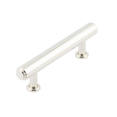 This is an image of a Burlington - Belgrave Cabinet Handle 96mm CTC - Polished Nickel that is availble to order from T.H Wiggans Architectural Ironmongery in Kendal in Kendal.