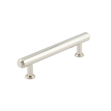This is an image of a Burlington - Belgrave Cabinet Handle 128mm CTC - Polished Nickel that is availble to order from T.H Wiggans Architectural Ironmongery in Kendal in Kendal.