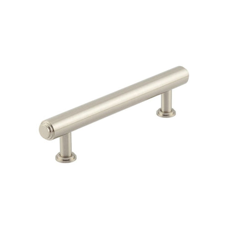 This is an image of a Burlington - Belgrave Cabinet Handle 128mm CTC - Satin Nickel that is availble to order from T.H Wiggans Architectural Ironmongery in Kendal in Kendal.