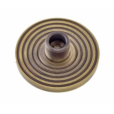 This is an image of Burlington - Reeded door stop base - Antique Brass available to order from T.H Wiggans Architectural Ironmongery in Kendal, quick delivery and discounted prices.